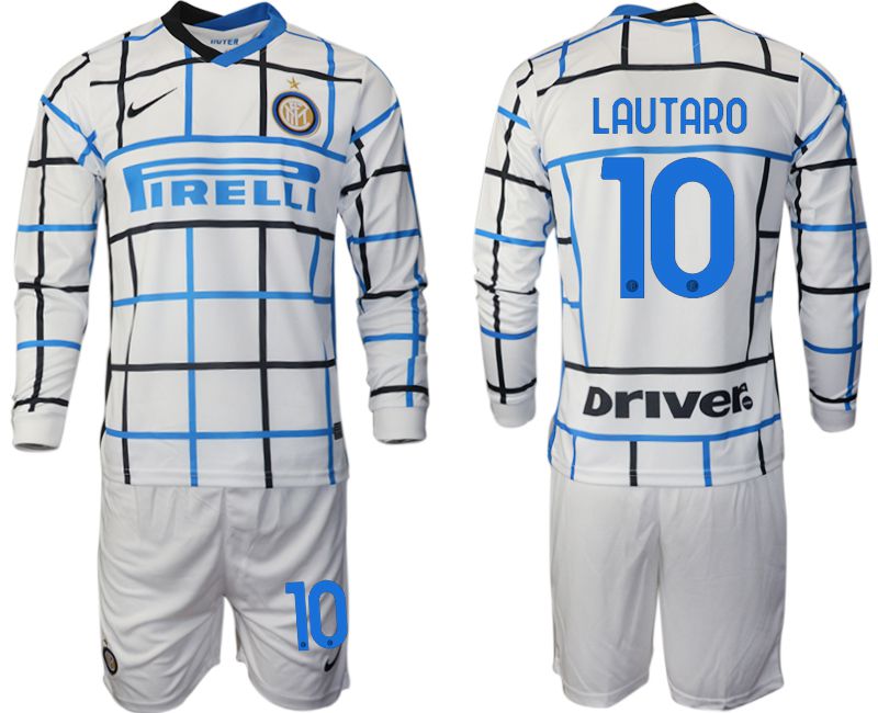 Men 2020-2021 club Inter milan away long sleeve #10 white Soccer Jerseys